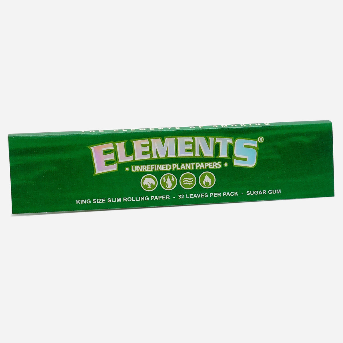 Elements Green King Size Slim Unrefined Plant Papers Natural