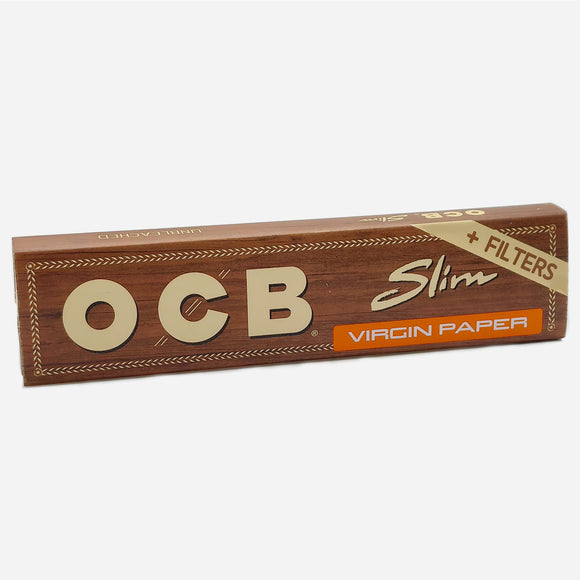 OCB Virgin Unbleached King Size Slim Papers & Tips