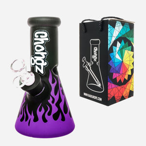 Chongz Boxed "Up In Flames" Purple Glass Bong