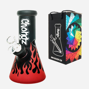 Chongz Boxed "Up In Flames" Red Glass Bong