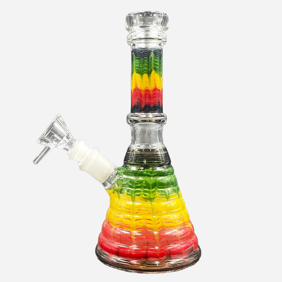 Coloured Rasta Glass Beaker Bong