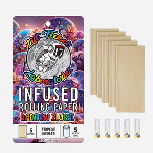 Lift Tickets - Terp Infused Papers & Glass Tips - Rainbow Zlushi