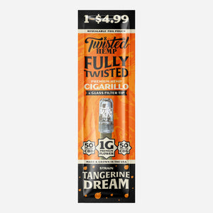 Twisted Hemp - Fully Twisted CBD & CBG flower-filled Cigarillo (Tangerine Dream)