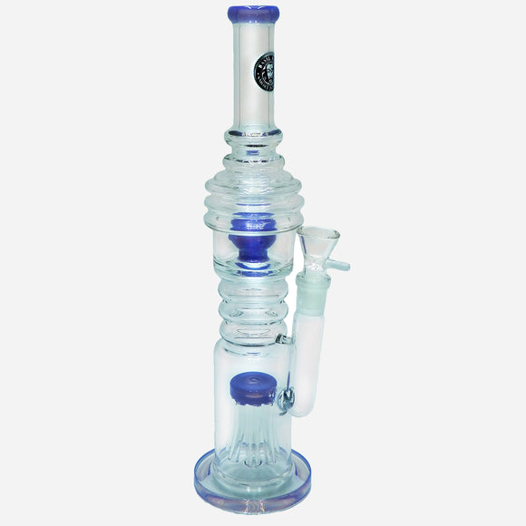 Basil Bush Heavyweight Double Percolator  Glass Bong