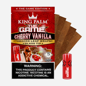 King Palm - Tobacco Wraps & Glass Tip - The Game Edition - Cherry Vanilla