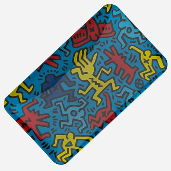 Keith Haring Glass Rolling Tray Blue