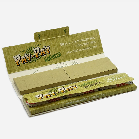 PAY-PAY Go GoGreen Unrefined Kingsize Slim Papers & Tips