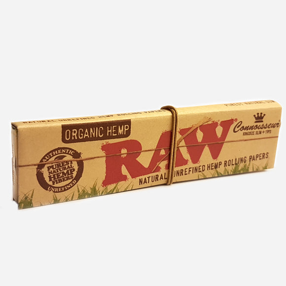 RAW Organic Hemp Kingsize Slim Connoisseur Papers & Tips